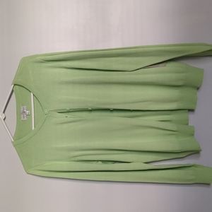 Studio Works Lime Green Cardigan. Woman's size Large.